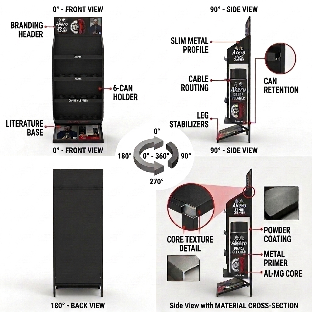 Custom Metal Floor Display Stand for Cleaner Display Racks Retail Display for Bottle for Supermarket & Bottle Products Retail — view 3