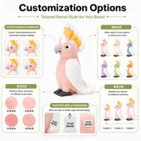 Fabricant OEM ODM, Vente en gros, Personnalisé : Porte-clés Peluche Perroquet Rose, Accessoire de Sac à Dos, Poupée en Peluche Animal Marin avec Poids CE