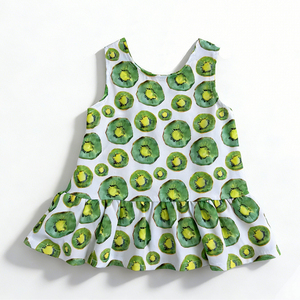 Robe d'été personnalisée pour fille, robe de fête pour tout-petit, imprimé avec un motif mignon de <span class=keywords><strong>kiwi</strong></span> - Product Image 4