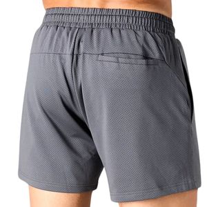 Shorts de sport gris pour homme en mesh respirant, légers, avec poches, pour la course et l'entraînement - Product Image 4