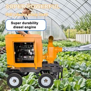 Pompe à eau mobile diesel monophasée haute pression pour l'irrigation, le contrôle des inondations, le drainage et l'aspiration d'eau de rivière - Product Image 2