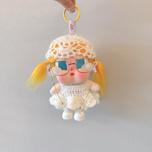 Ropa de <span class=keywords><strong>bebé</strong></span> de bambú hecha a mano, ganchillo vintage, sombrero con gafas, falda plisada, CRYBABY10cm, primera y segunda generación, venta al por mayor - Product Image 4