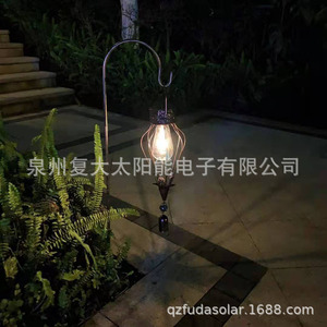 Lámpara Solar de Jardín LED, Farol Colgante de Hierro con Campana, Iluminación Decorativa para Exteriores - Product Image 2