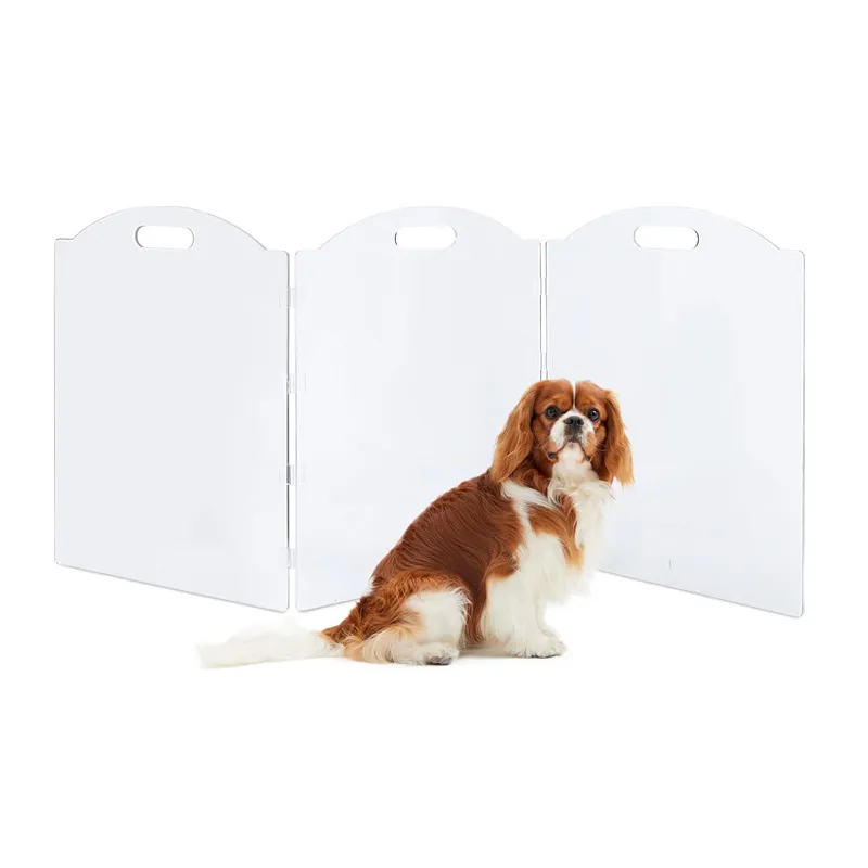 Gấp đứng miễn phí rõ ràng Acrylic Pet Dog và mèo cổng