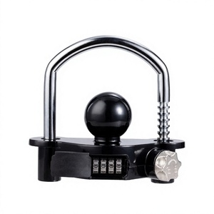 Verrou de sécurité pour <span class=keywords><strong>attelage</strong></span> de <span class=keywords><strong>remorque</strong></span> sans clé, jaune, à combinaison, en forme de U, en acier et aluminium durables, pour remorquage - Product Image 1