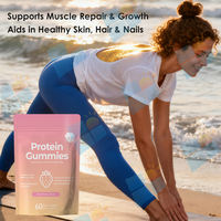 SUNI OEM Marque privée Gummies protéinés au collagène pour adultes, vitamines, protéines, gummies à haute teneur en protéines pour le gain musculaire, gummies protéinés, complément végétalien