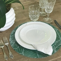 Runde Acryl-Tischsets mit Einlegepapier zum Tischschutz Dekorative Papier-Einlage Platzierungen Quadratische Runde Tischmatten
