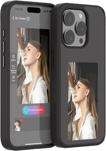 Funda Inteligente con NFC y Pantalla E-ink para iPhone 16, 16e, IPSE4, 15, 14 Pro Max, de Alta Gama, Personalizable, con Proyección de Fotos, Resistente a Impactos, Carcasa Suave - Product Image 1