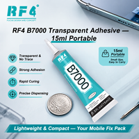 Colle adhésive transparente portable RF4 B7000 sans trace, forte et à séchage rapide, pointe précise 15ml pour appareil photo et réparation DIY en déplacement