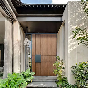 Porte d'entrée en verre de conception moderne en alliage d'aluminium, porte double à ouverture latérale, étanche, pour villa, usage commercial - Product Image 4