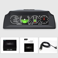 AUTOOL X90 GPS Vitesse PMH KMH Inclinomètre Boussole de voiture HUD Angle d'inclinaison Protractor Horloge Latitude Longitude