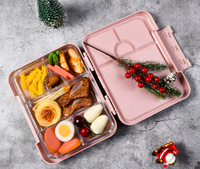 Conteneur de stockage alimentaire breveté AOHEA avec couvercle à compartiments étanches, compatible micro-ondes et lave-vaisselle, boîte à lunch bento pour l'école