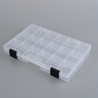 Boîte de rangement en plastique transparent avec séparateurs et bacs amovibles pour les étuis à outils de pêche, utilisation en lac et en rivière