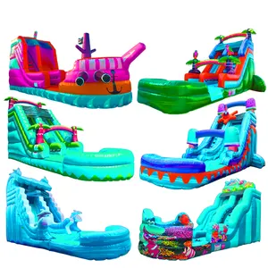 Thương Mại Durable 0.55 Mm PVC 9M * 5 M * 6M Inflatable Pool Slide Đối Với Trẻ Em