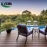 Nouveau design de revêtement de sol de terrasse de piscine étanche sans lacet Plancher de terrasse en bois et plastique