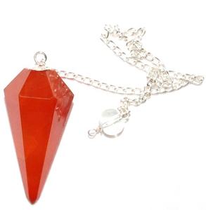 Pendule en cristal de Quartz à facettes en cornaline sculpté pierre précieuse de guérison de Style Feng Shui pour la décoration de la maison et l'utilisation de Chakra - Product Image 1