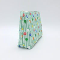 Trousse de Toilette de Voyage Grande Capacité en Polyester avec Fermeture Éclair, Motif à Pois, Trousse de Maquillage Tendance pour l'Été