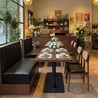 Ensemble de mobilier de restaurant en bois massif de style nordique, banquettes et chaises de qualité commerciale JMS808