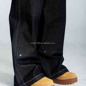 Pantalones Vaqueros Personalizados Extra Grandes de Mezclilla Gruesa de 14 Oz, Diseño Reversible, Jeans de Moda para Hombre, Pantalones de Pierna Recta, Jeans Holgados - Product Image 6