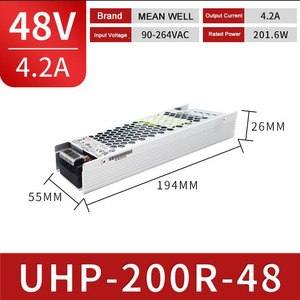 평균 웰 UHP-200R-48 48v 4.2A 밀폐형 200W 슬림형 (PFC 스위칭 전원 공급 장치 포함) - Product Image 4