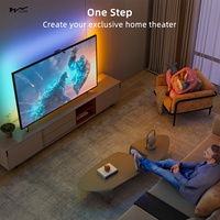 Rétroéclairage LED pour téléviseur intelligent avec caméra pour écrans de 55 à 65 pouces, rétroéclairage TV de 12,5 pieds synchronisé avec l'écran et la musique, lumières changeantes de couleur