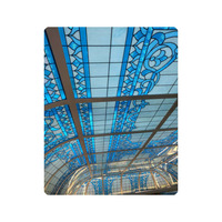Dôme de plafond sphérique décoratif en vitrail, hémisphère, triple isolation, dôme en verre trempé, puits de lumière avec motif en mosaïque
