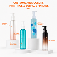 Bouteille en plastique PET vide de 120 ml avec pompe distributeur d'huile nettoyante pour démaquillant, conteneur cosmétique, vente en gros, personnalisable
