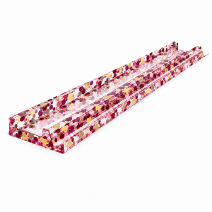 Juego de Mahjong con Confeti Rosa Limonada y Empujador de 20 Pulgadas de Acrílico Transparente para Boutiques y Personalización de Marca - Product Image 2