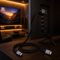 Câble tressé 8K pour HDMI 2.1 48 Gbit/s Ultra Haute Vitesse HDR EARC HDTV pour Console de Jeu, Moniteur, Ordinateur Portable, PC, Voiture