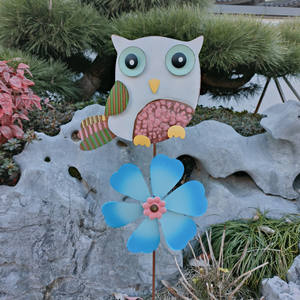 Spinner à <span class=keywords><strong>vent</strong></span> géant jaune tournesol piquet de <span class=keywords><strong>jardin</strong></span> double <span class=keywords><strong>vent</strong></span> alimenté en métal décor de <span class=keywords><strong>jardin</strong></span> extérieur et art de cour - Product Image 6