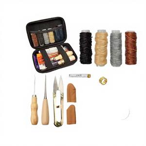Kit <span class=keywords><strong>de</strong></span> Costura <span class=keywords><strong>de</strong></span> Cuero, Agujas <span class=keywords><strong>de</strong></span> Sellar, Hilo Encerado, Reparación <span class=keywords><strong>de</strong></span> Tapicería, Herramientas <span class=keywords><strong>de</strong></span> Costura Resistentes, Costura a Mano, Práctico para Bricolaje - Product Image 1