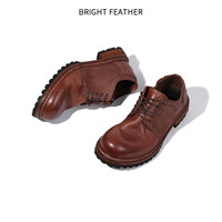 Retro Britischer Stil Pferdeleder Derby-Schuhe Herren Formelle Business Echtleder Atmungsaktive Schnürschuhe Handgefertigte Casual Herbstschuhe