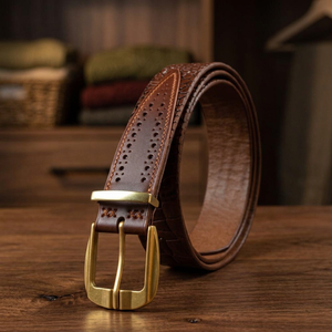 Nouvel Arrivage Ceintures en Cuir de Vachette Véritable avec Boucle Ardillon en Acier, Durables, Écologiques, Robustes, Designs Tendance, Style Vintage - Product Image 1