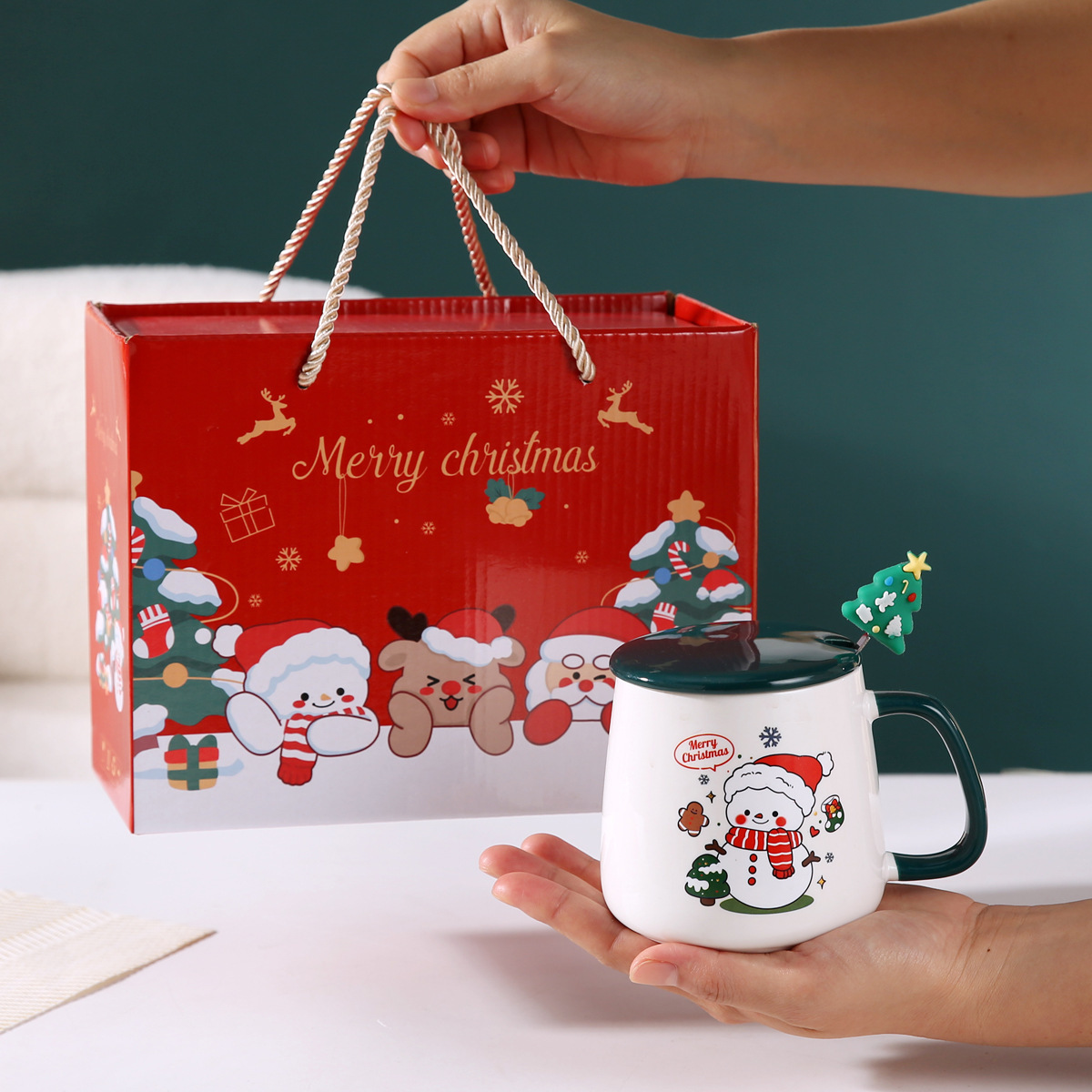 Christmas Snowman Gift Box with Ceramic Lid