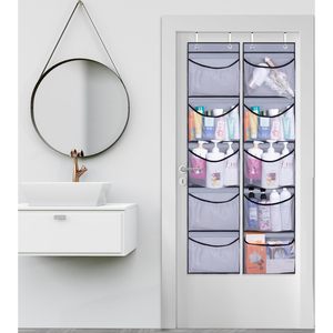 Organizador de Armario Colgante Sobre la Puerta, Almacenamiento con 5 Bolsillos, Tela Gris, Para Dormitorio, Baño, Productos para Bebés, Organización - Product Image 2