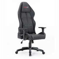 Chaise de bureau pivotante inclinable JR RACING de haute qualité, dossier haut moderne, base cinq étoiles, en cuir PU noir, pour gaming, réglable en hauteur