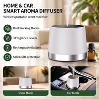 Nébuliseur d'huiles essentielles intelligent avec protection contre l'inclinaison, bouteille interchangeable de 10 ml, diffuseur d'arômes pour voiture et maison