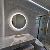 Miroir de maquillage intelligent à lumière LED mural rétro français grand miroir de commode pour miroirs de bain de chambre principale