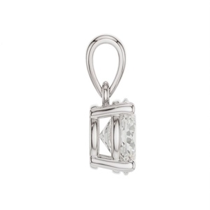 Colgante Solitario Clásico de Diamante Redondo Brillante Cultivado en Laboratorio, Oro Blanco Sólido de 14K 18K, con Cuatro Puntas, para Mujer - Product Image 3