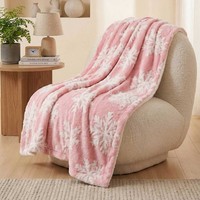 Plaid en polaire sherpa texturé flocon de neige 3D, double couche, chaud et douillet, vente en gros pour la maison, le bureau et les cadeaux de fêtes