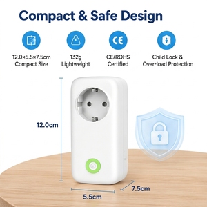 Compteur d'énergie intelligent WiFi Tuya avec surveillance de la consommation, minuterie, télécommande, compatible Alexa et <span class=keywords><strong>Google</strong></span> Home - Product Image 1