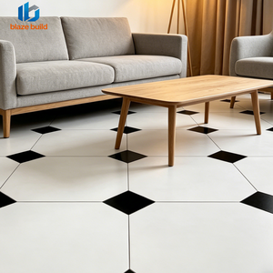 Nouvelle <span class=keywords><strong>carrelage</strong></span> en porcelaine noir et blanc à motif damier diagonal 800x800mm 2026 <span class=keywords><strong>pour</strong></span> salon moderne, salle <span class=keywords><strong>de</strong></span> bain et sol <span class=keywords><strong>de</strong></span> salle à manger - Product Image 3