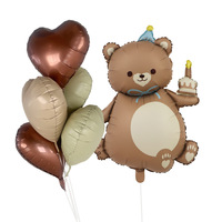 Nouveau ballon en aluminium en forme d'ours magique, ballon de dessin animé pour la décoration de fête d'anniversaire des enfants et accessoires photo
