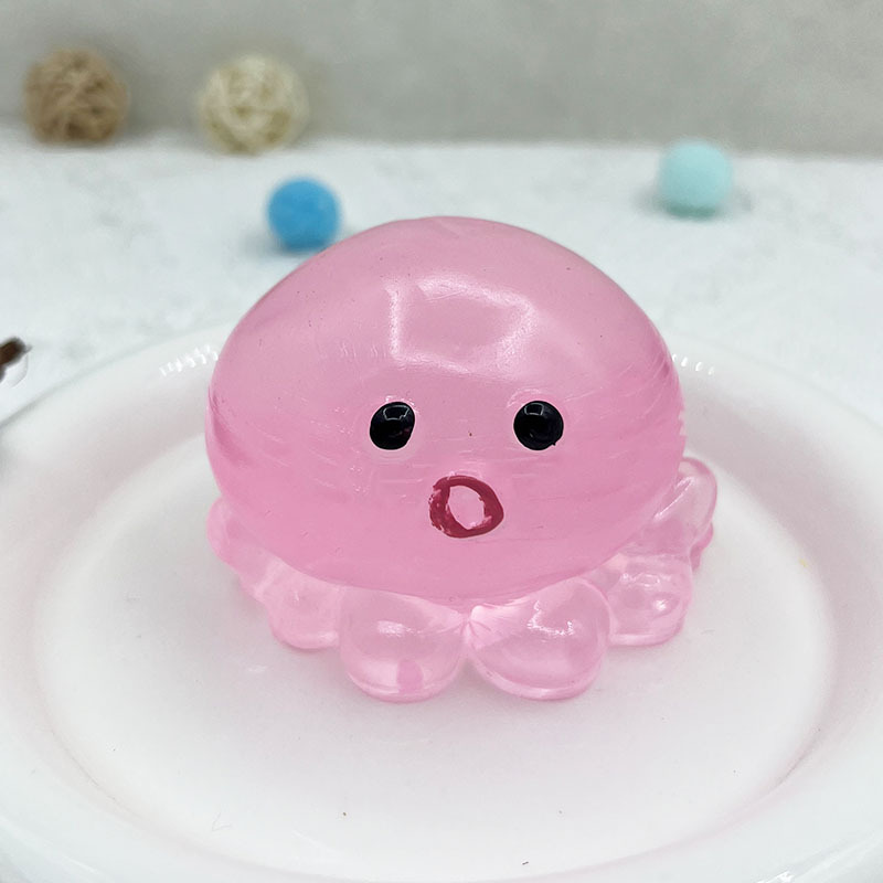 20664-Poulpe rose Squishy transparent