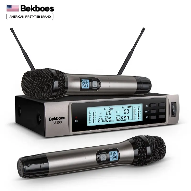 Bekboes U-segment FM one drag two home stage performance conference audio computer singing dynamic Wireless microphone