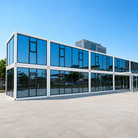 Maison conteneur détachable en panneaux sandwich d'acier, véranda respirante, bureau mobile modulaire portable