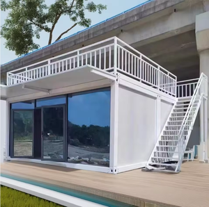 Casa Contenedor de Dos Pisos con Terraza en el Techo, Vivienda Modular Prefabricada Resistente para Vida Urbana Bajo Puentes y Escapadas Panorámicas - Product Image 1