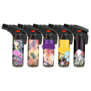 Encendedor de Antorcha Inclinado con Logotipo Personalizado OEM de Tecnología, Llama Azul Resistente al Viento, Encendedor de Butano Potente Recargable de Plástico para Cigarrillos - Product Image 1