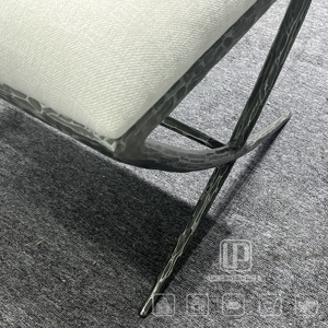 Nuevo Diseño de Muebles para Sala de Estar, Sillón con Estructura de Hierro y Cobre Vintage, Tela Suave al Tacto, Reposapiés Bajo, Hierro y Cobre Vintage - Product Image 6