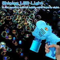 Pistolet à bulles dinosaure automatique, machine à bulles de savon Bazzoka, lanceur de bulles anti-fuite avec lumière pour enfants, cadeau pour l'extérieur